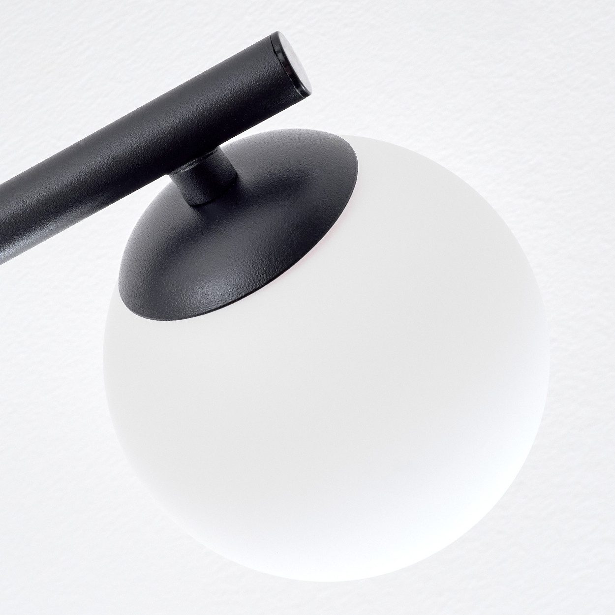 hofstein Deckenleuchte Deckenlampe aus Metall/Milchglas in Schwarz/Weiß, ohne Leuchtmittel, Deckenleuchte im modernen Vintage-Design (Schirme Ø 10; 15 cm), 3 x G9