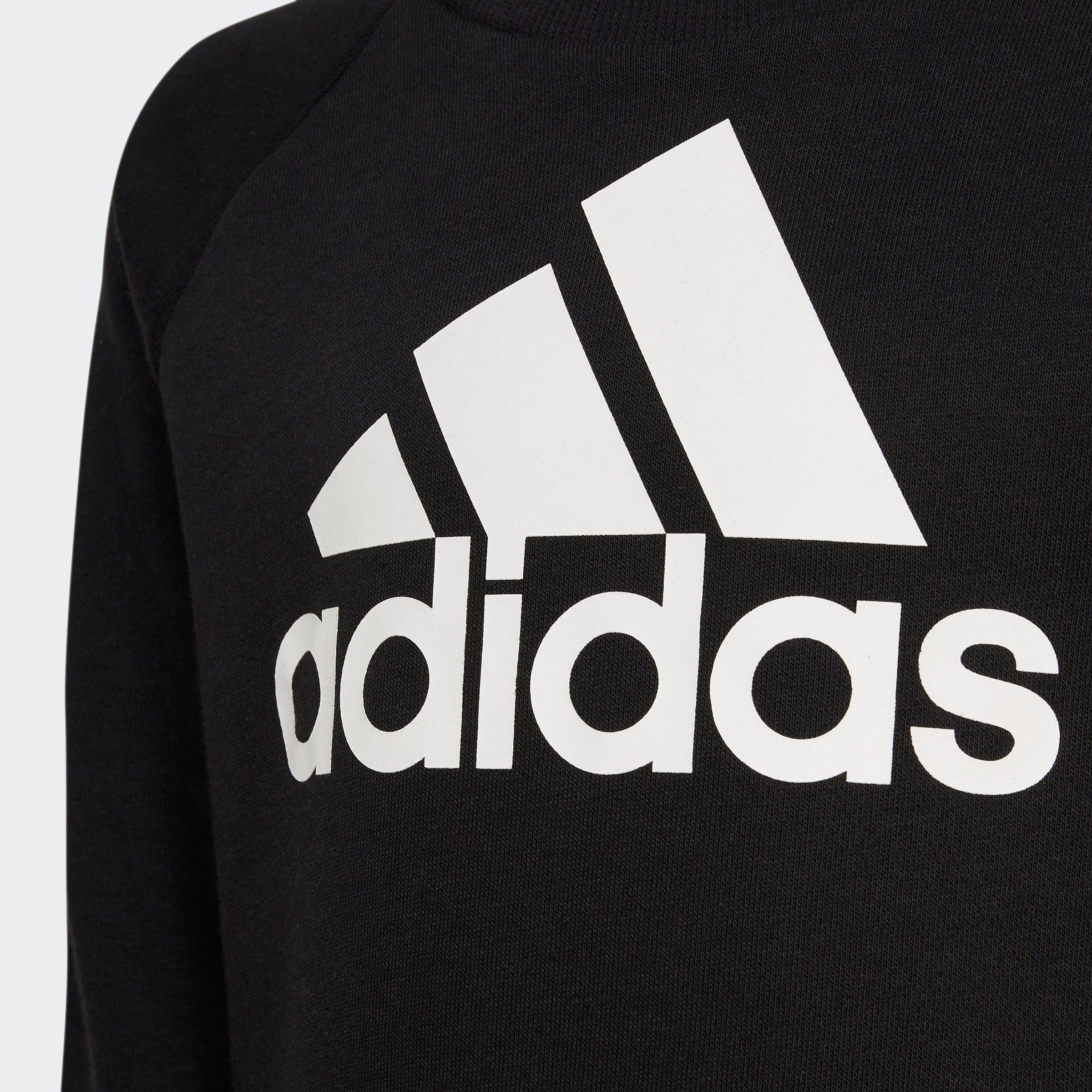 adidas Sportswear Trainingsanzug Black TERRY / (2-tlg) White LOGO JOGGINGANZUG ESSENTIALS FRENCH