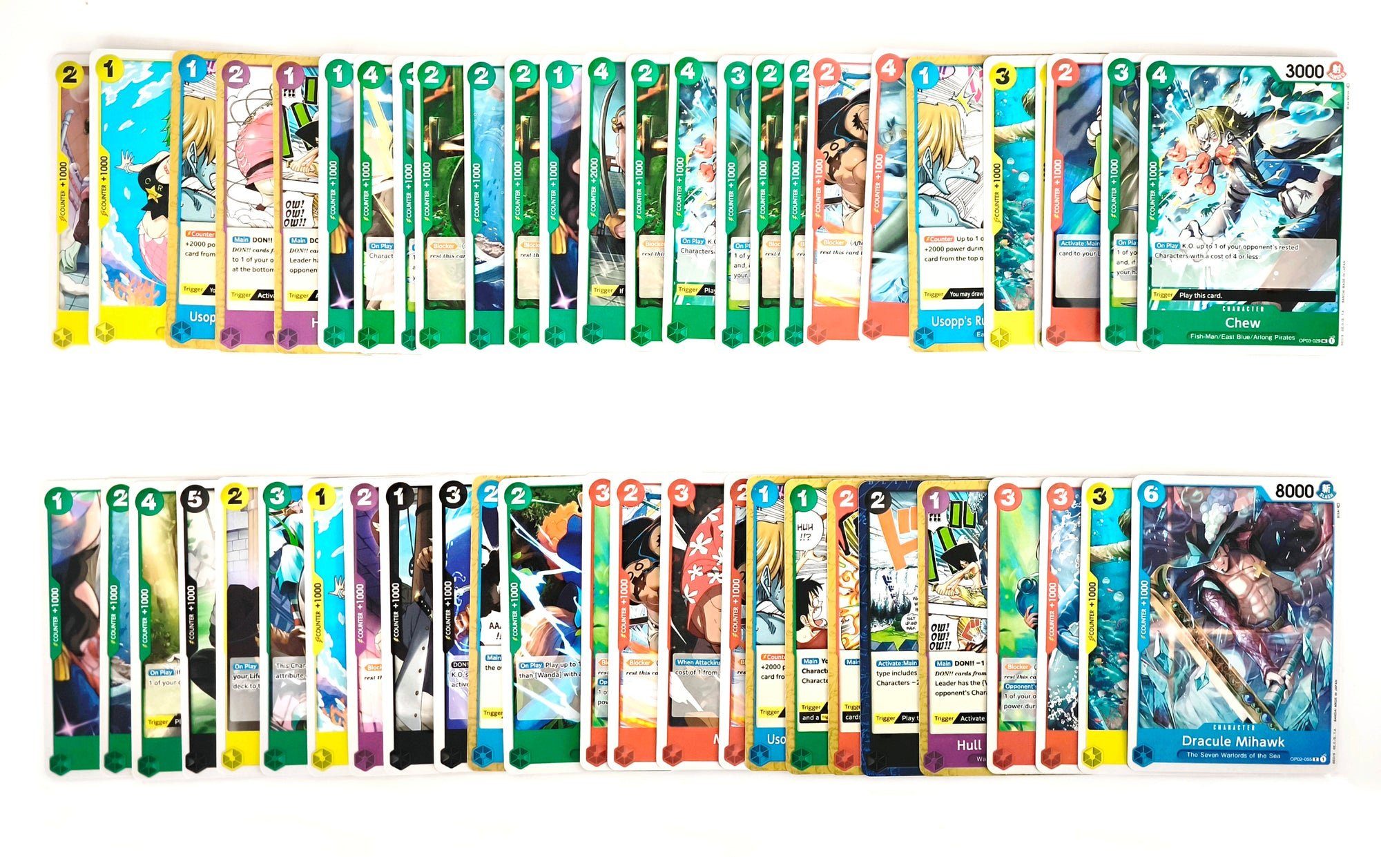 Bandai Sammelkarte 50 One Piece Card Game Karten - Englisch - zufällig Sortiert und gemis