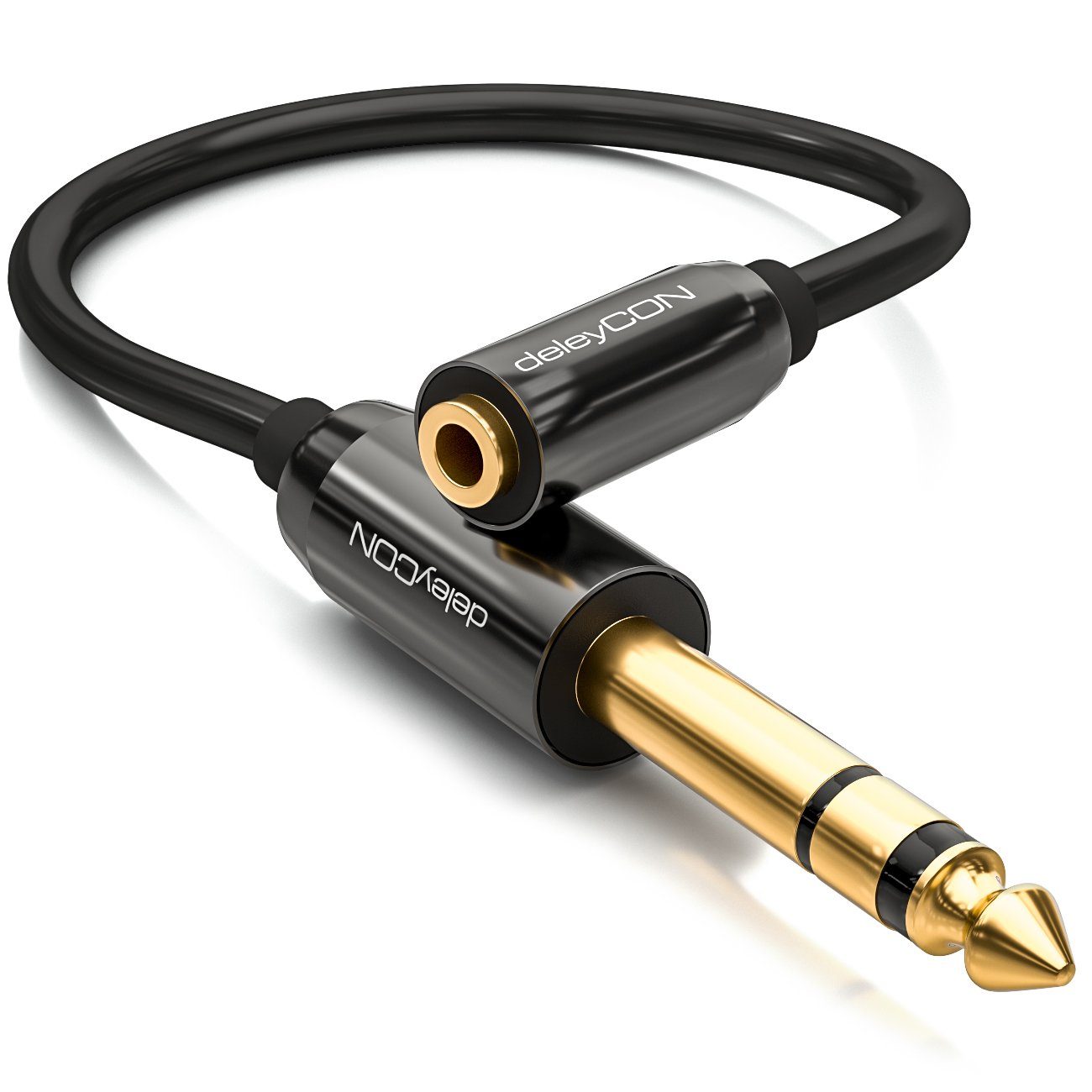 deleyCON deleyCON Audio Klinken Adapter Kabel 6,3mm Klinke Stecker zu 3,5mm Audio-Kabel