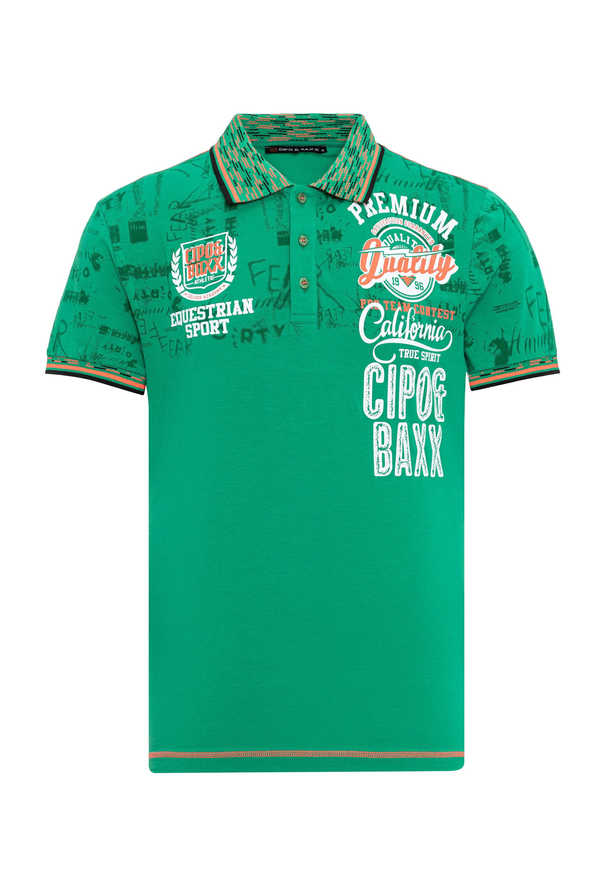 Cipo & Baxx T-Shirt Poloshirt mit stylischem Print