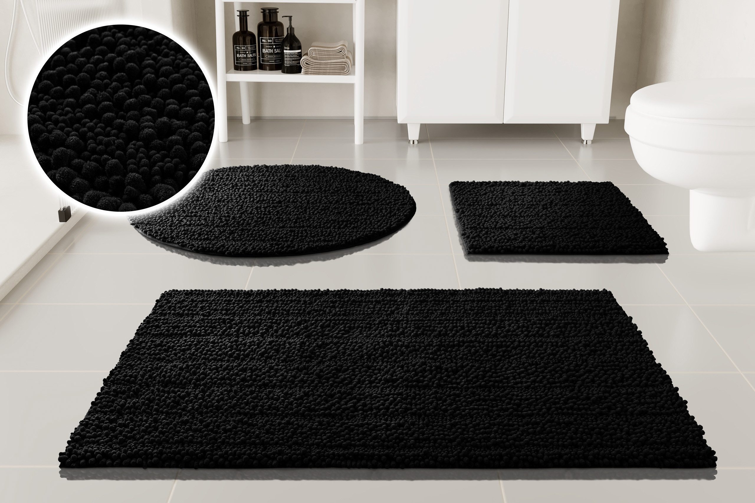 OTTO home Badematte Torrni, Höhe 22 mm, rutschhemmend beschichtet, schnell trocknend, fußbodenheizungsgeeignet, Polyester, rechteckig, Badteppich, getuftet, modern, Uni, antirutsch, flauschig, hochflor