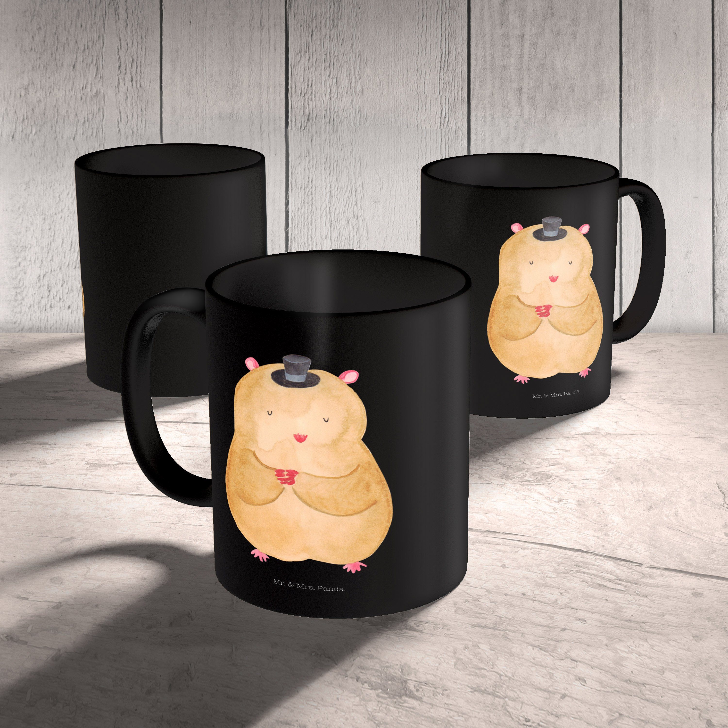 Hut Büro Geschenk, Hamster mit Mrs. Tasse Tasse, Schwarz - - & Schwarz Magier, Keramik Panda Mr. Houdini, Zw,