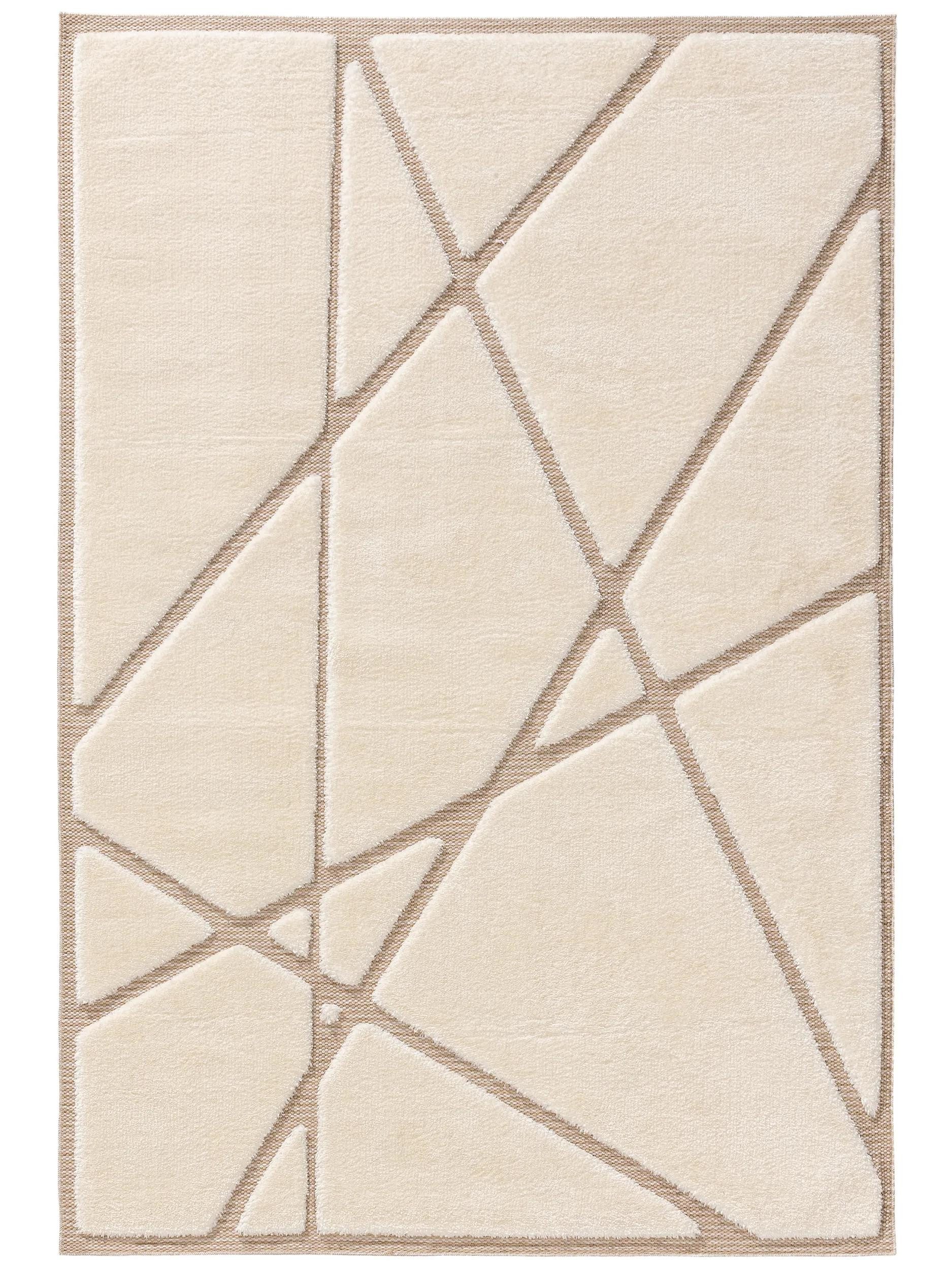 benuta Teppich Elvy, rechteckig, Höhe: 11 mm, Hochflor Teppich Wohnzimmer, Geometrische Muster, Flauschig, Modern
