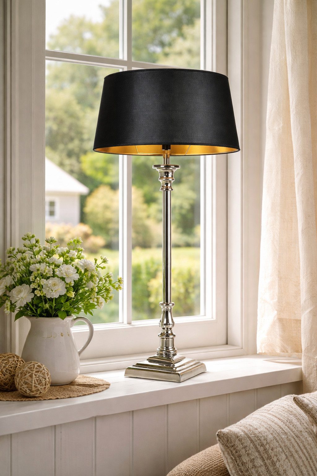 AMBIENTE-LEBENSART.DE Lampenschirm Oval-Lampenschirm-Classic-Optik-konische günstig online kaufen