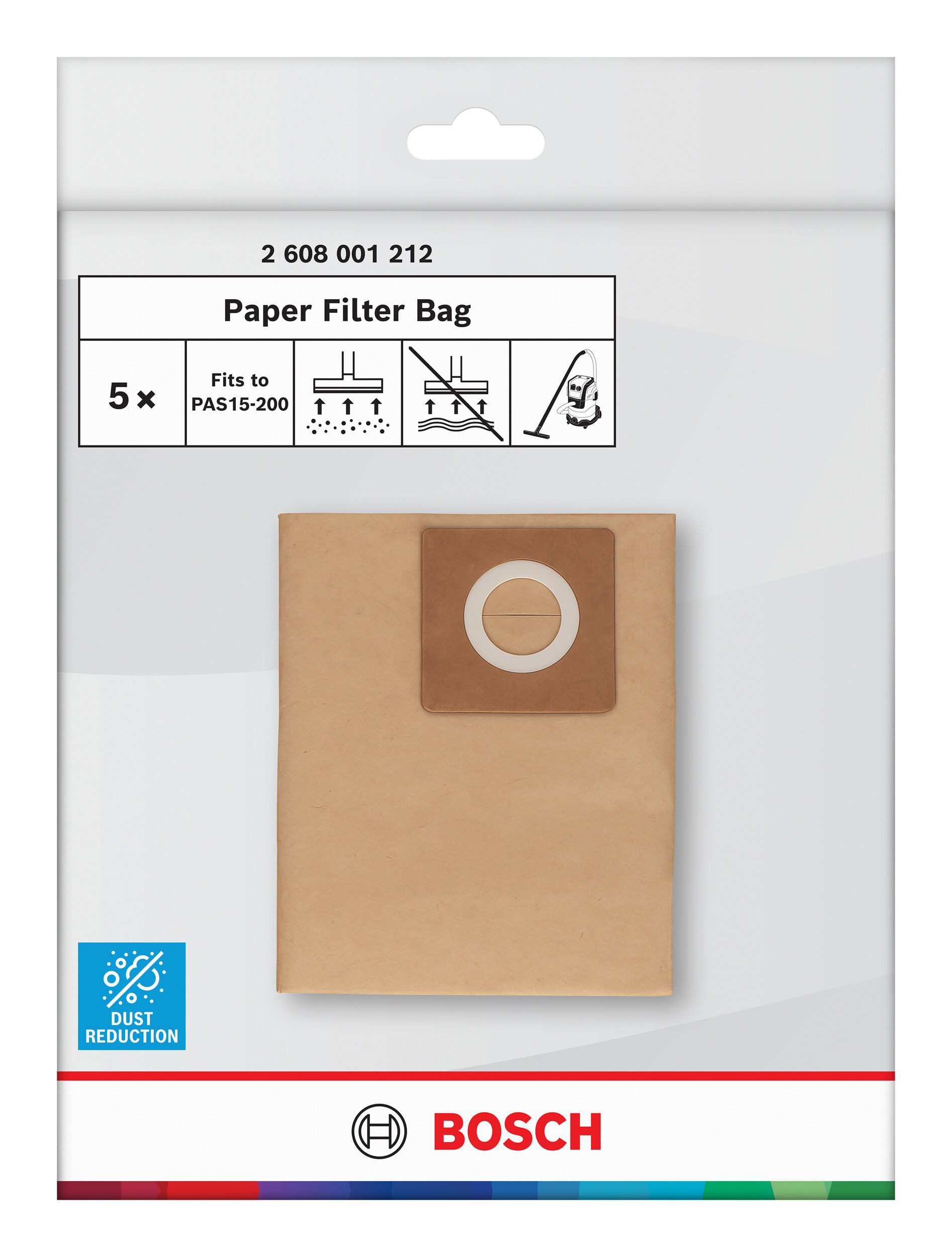 BOSCH Staubsaugerbeutel, Papierbeutel für Staubsauger - 5er Pack (5 Stück)
