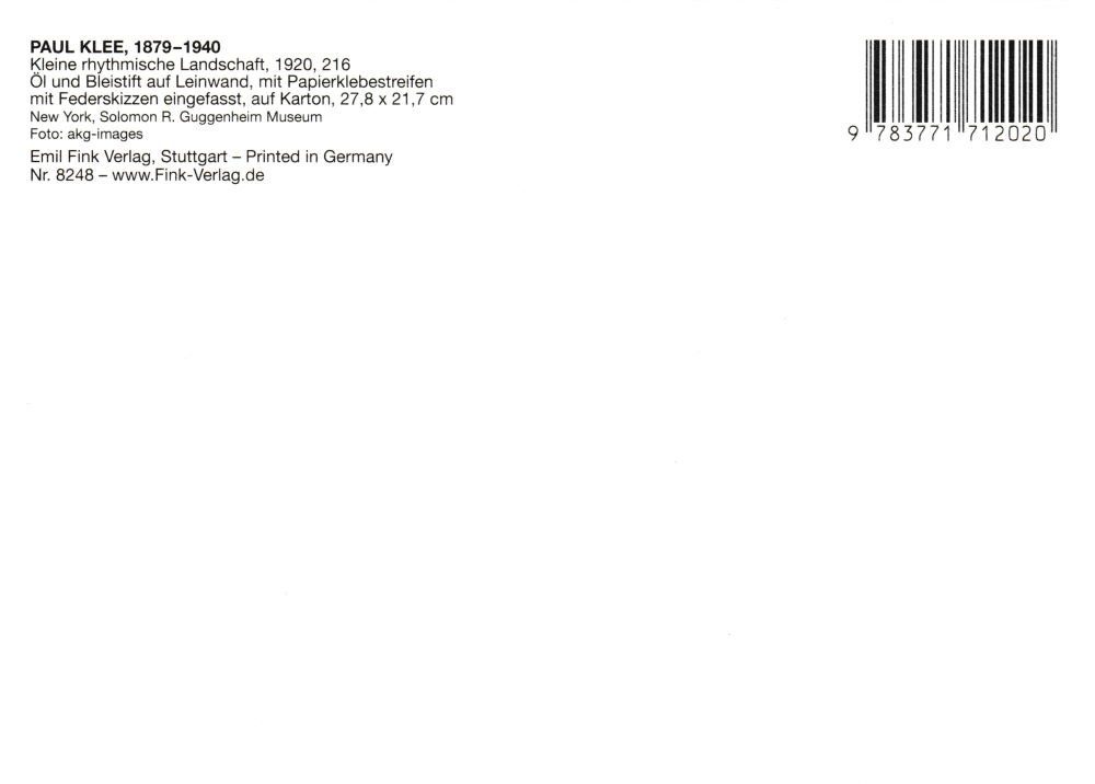 Kunstkarte Paul rhythmische "Kleine Landschaft" Postkarte Klee