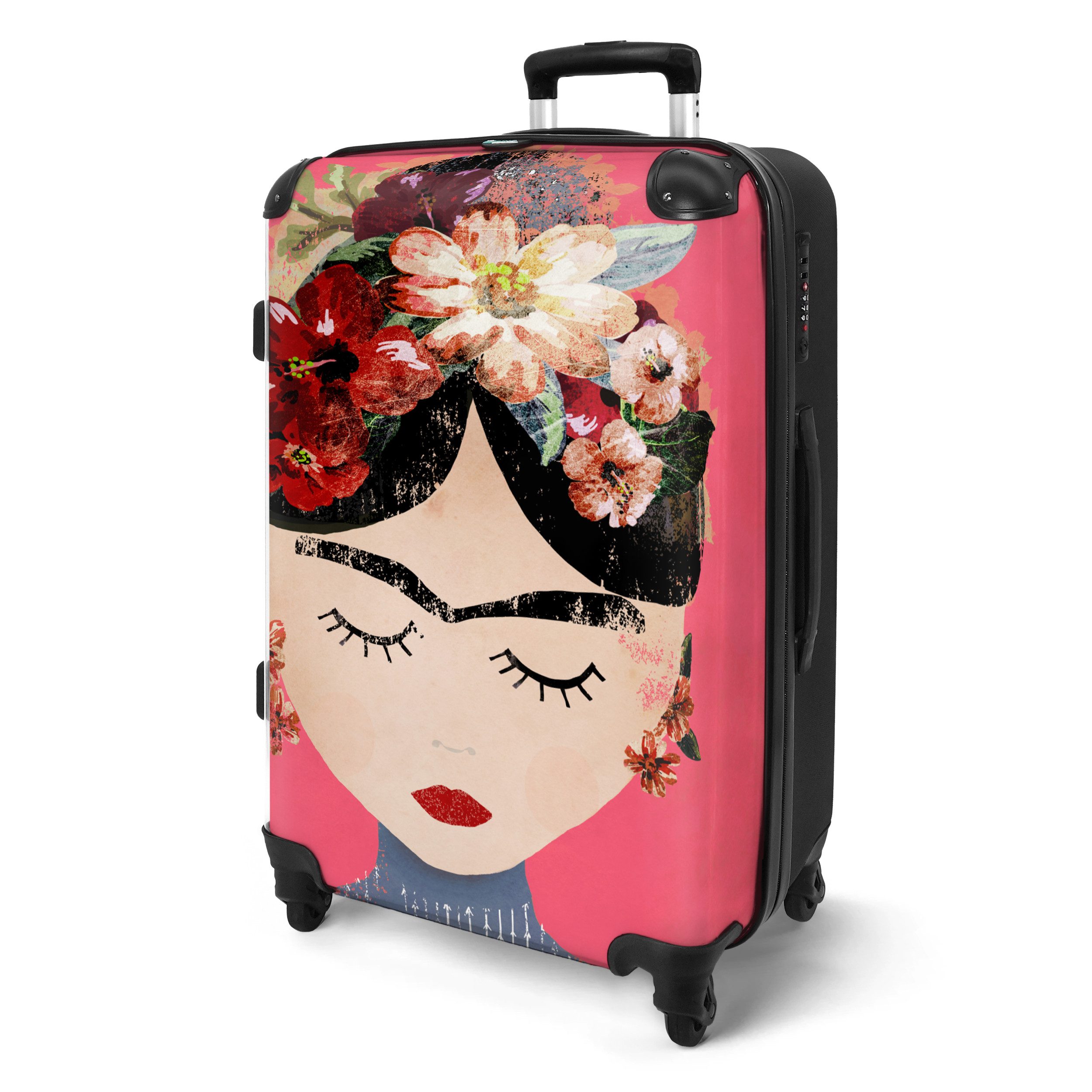 NoBoringSuitcases.com© Hartschalen-Trolley Frida Kahlo - Frau günstig online kaufen