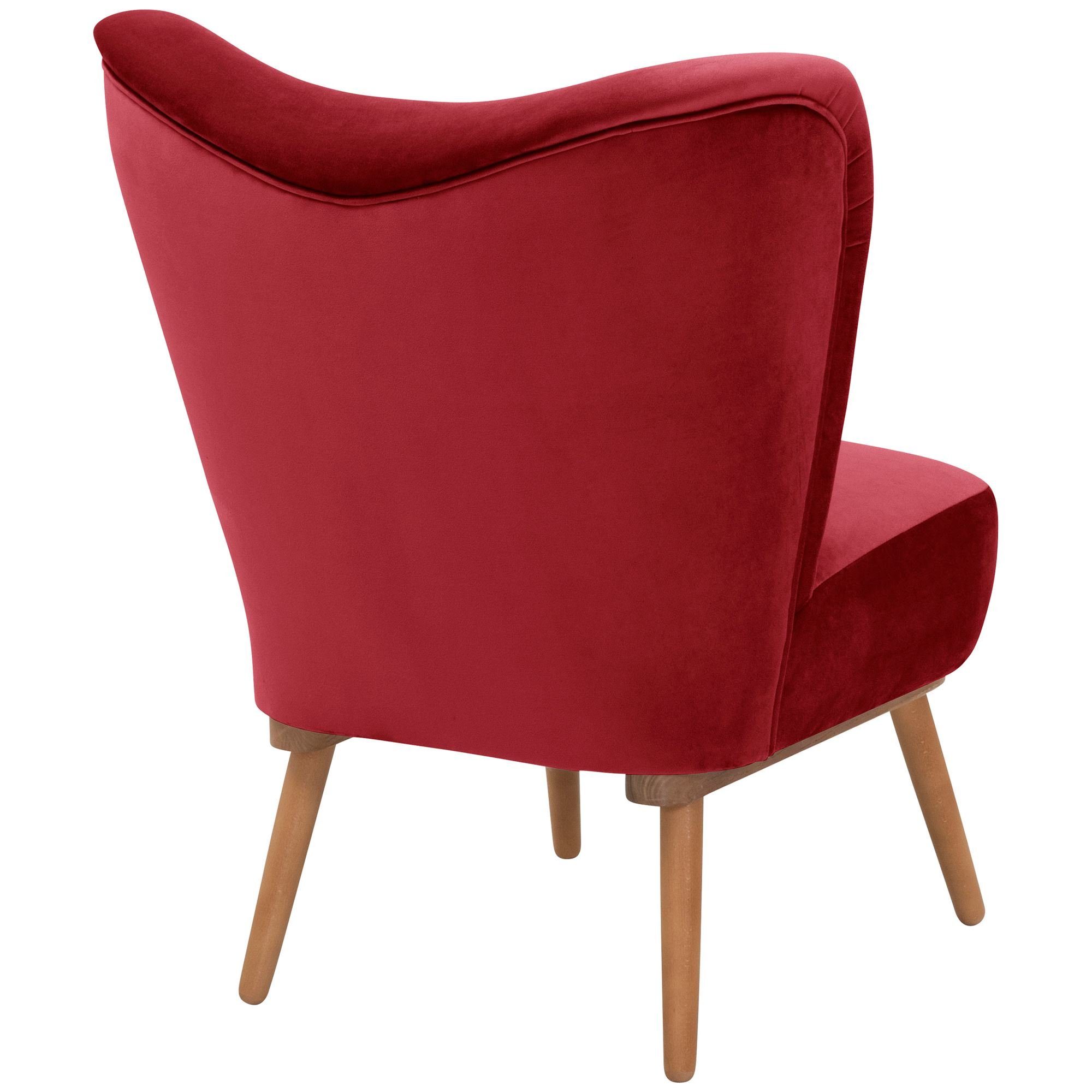 verarbeitet,bequemer 23187 (Sparpreis Samtvelours Sitz Kaila inkl. lackiert hochwertig Kostenlosem Sessel rot Kessel erlefarbig Versand, 58 Buche Bezug / aufm Sessel 1-St),