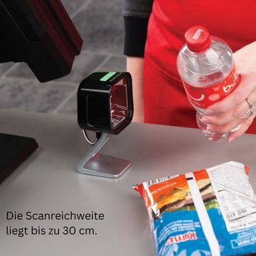 Datalogic Magellan 1500i Barcodescanner mit Standfläche Präsentationsscanner Handscanner, (USB, RS232, Präsentationsscanner für 1D und 2D und digitale Barcodes, Schwarz)