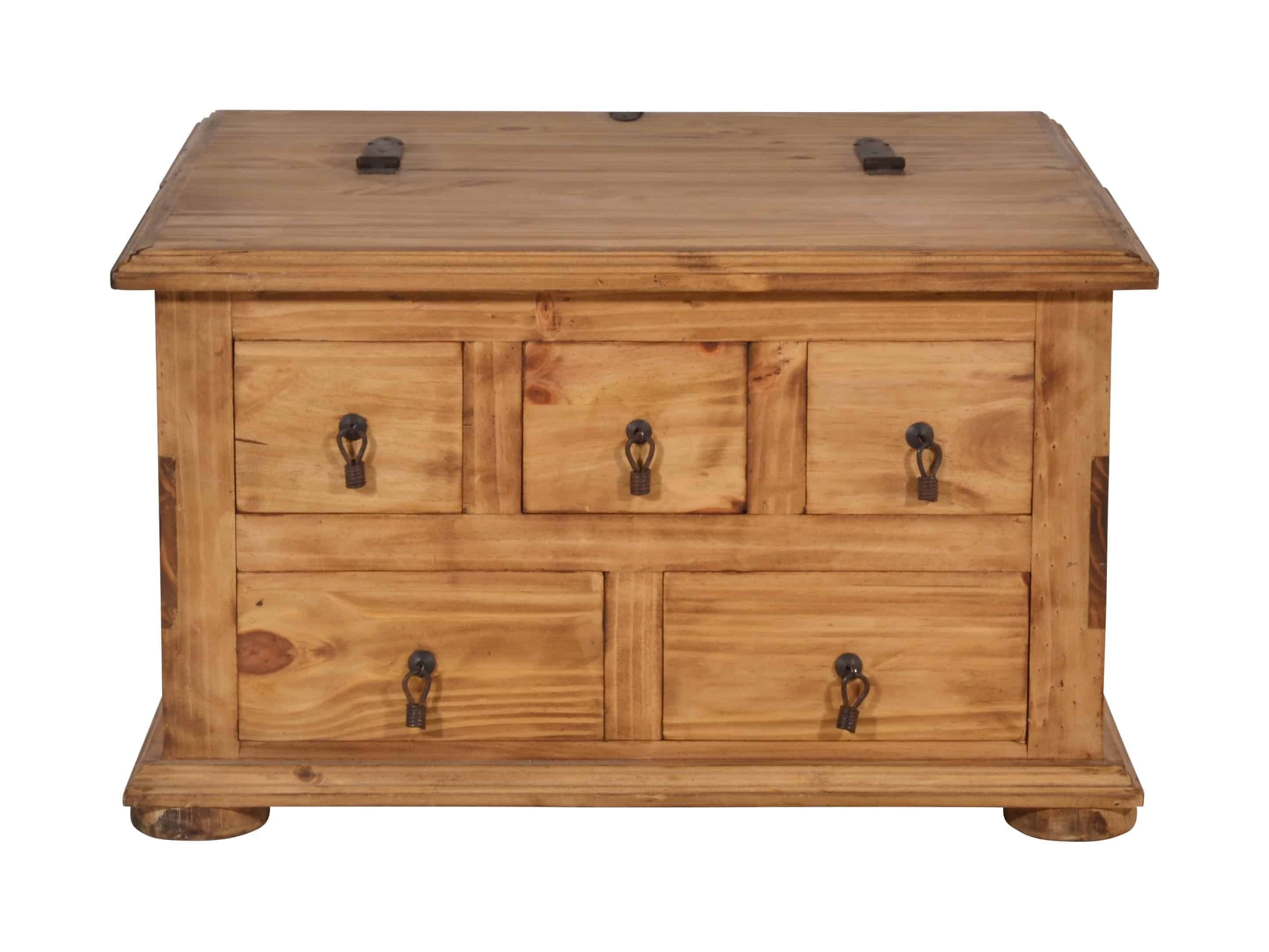 MiaMöbel Truhentisch Mexico, aus massivem Pinienholz Honig