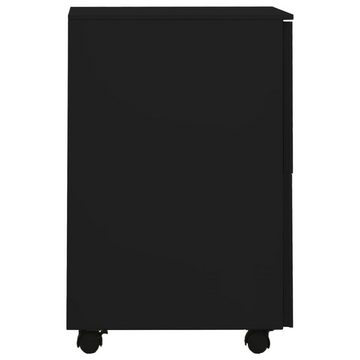 furnicato Aktenschrank mit Rollen Schwarz 39x45x67 cm Stahl (1-St)