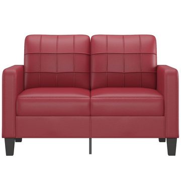 vidaXL Sofa 2-Sitzer-Sofa Couch Weinrot 120 cm Kunstleder