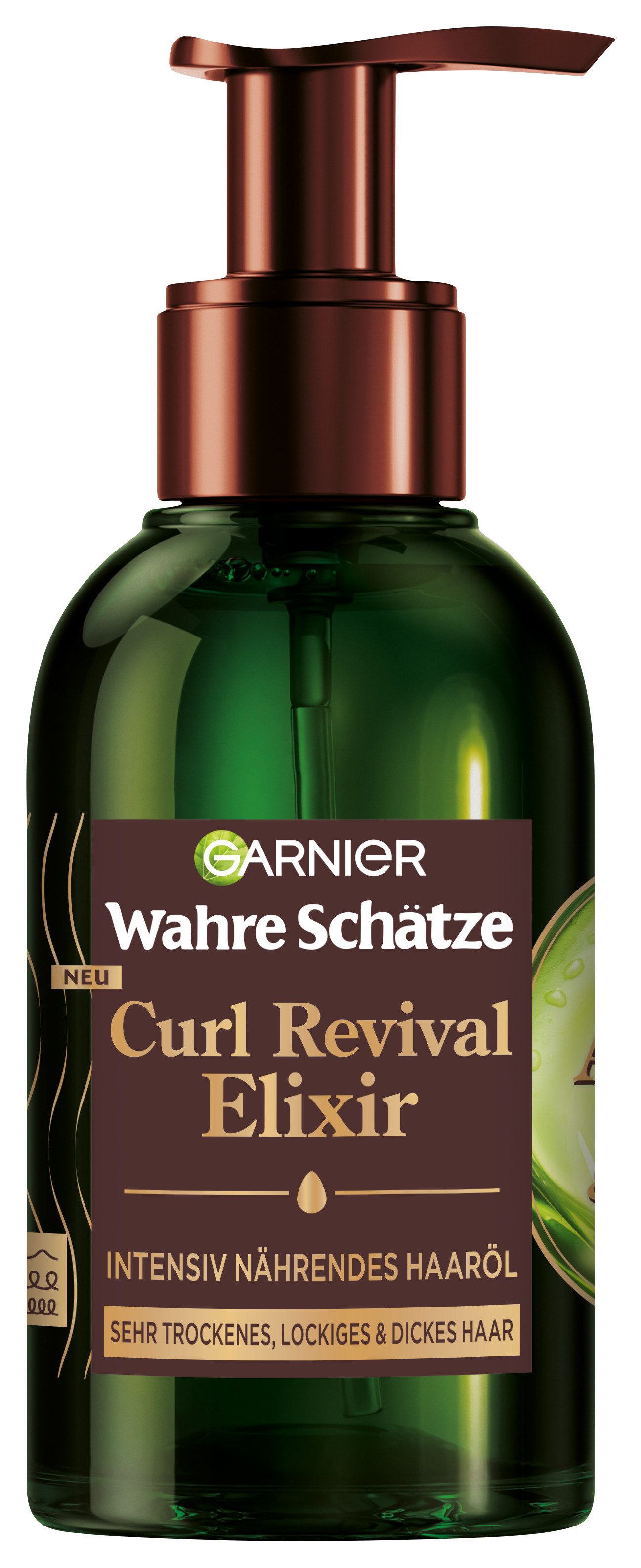 GARNIER Haaröl WAHRE SCHÄTZE CURL REVIVAL ELIXIR, für sehr trockenes, lockiges und dickes Haar, flüssige Textur