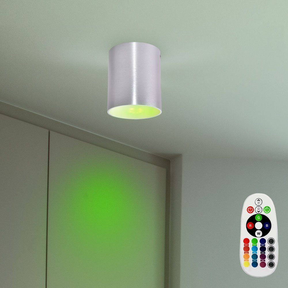 etc-shop LED Einbaustrahler, Leuchtmittel inklusive, Strahler Leuchten Aufbau Warmweiß, Dimmer Wand Set Schlafzimmer im Farbwechsel