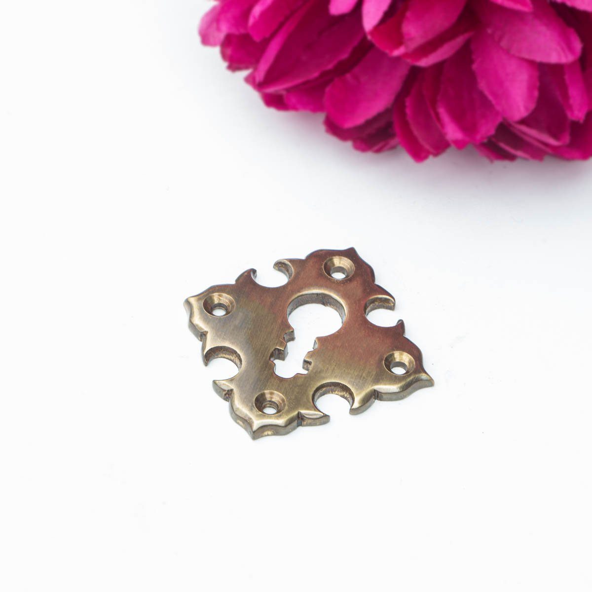 Antikas Türbeschlag Schlüsselrosette für Haus- & Zimmertüren(einzeln), PZ+BB, Messing