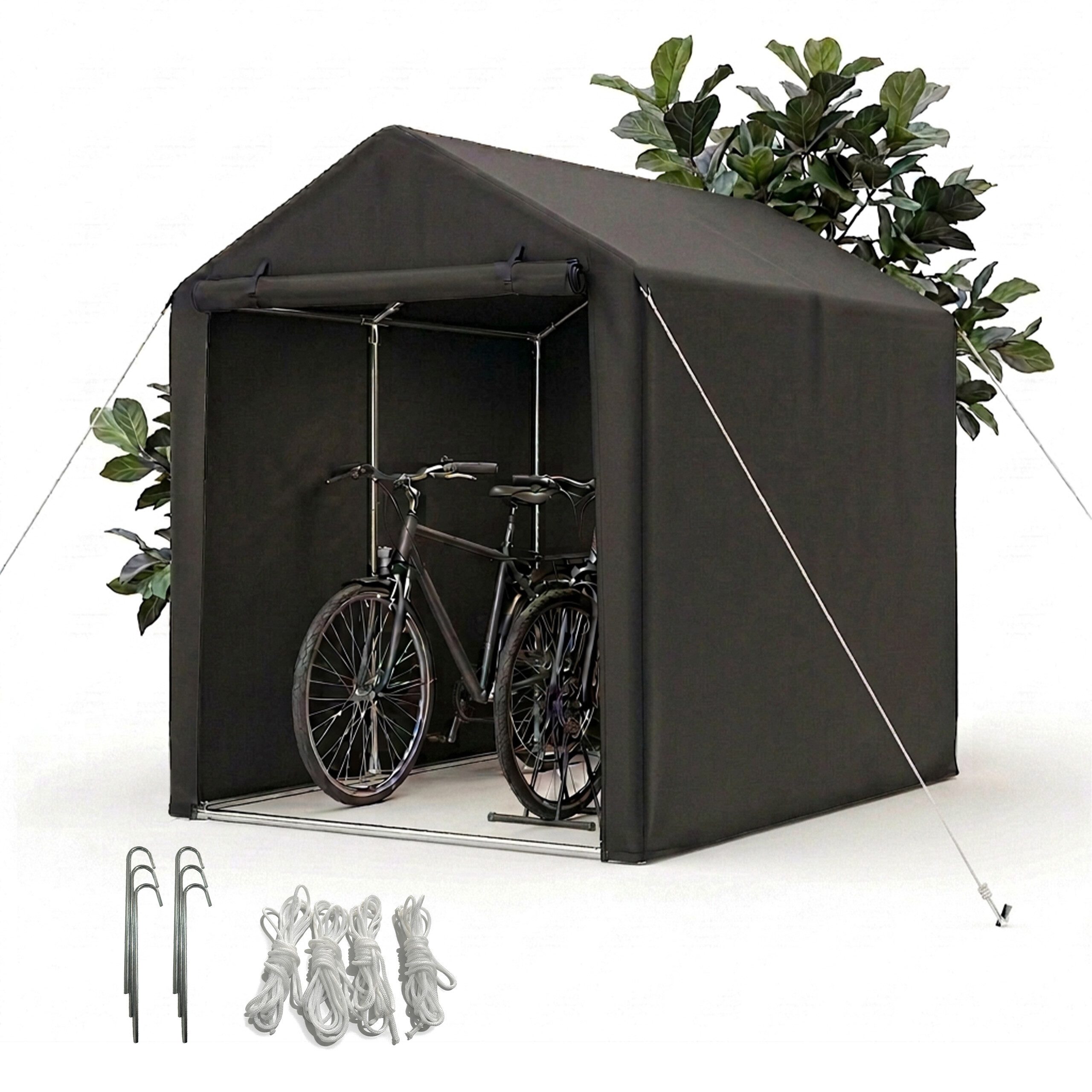 relaxdays Fahrradbox Mobile Fahrradgarage für 2 Fahrräder