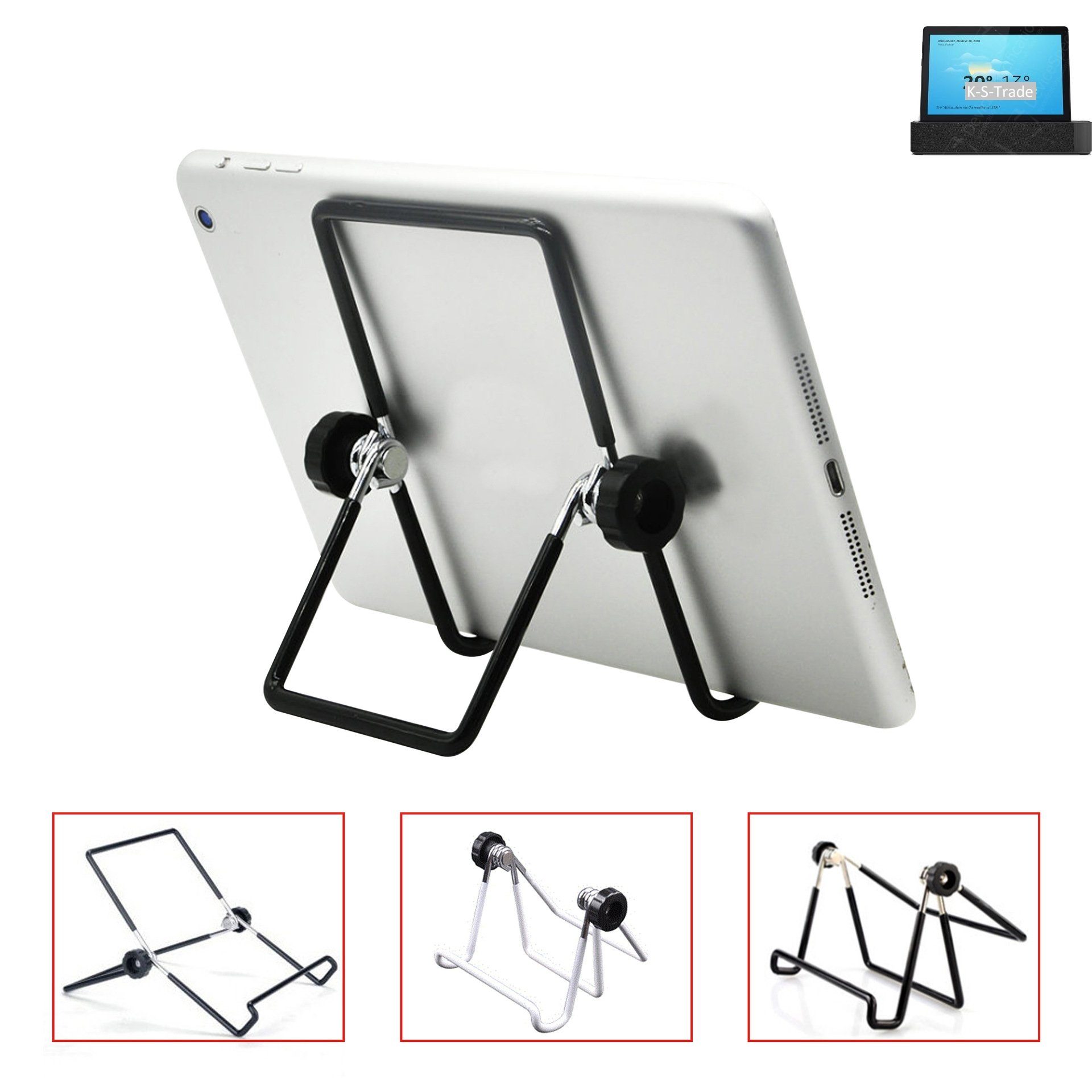 K-S-Trade Smartphone-Halterung, (Tablet-Ständer Tablet-Halterung Tablet-Aufsteller  kompatibel mit Lenovo Smart Tab M10 HD LTE faltbarer Tischständer Tablet  Halterung)