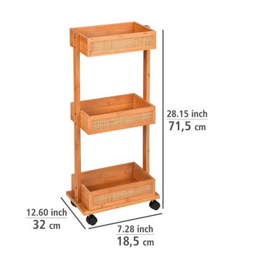 WENKO Badregal Allegre, Wagen, aus Bambus und Rattan