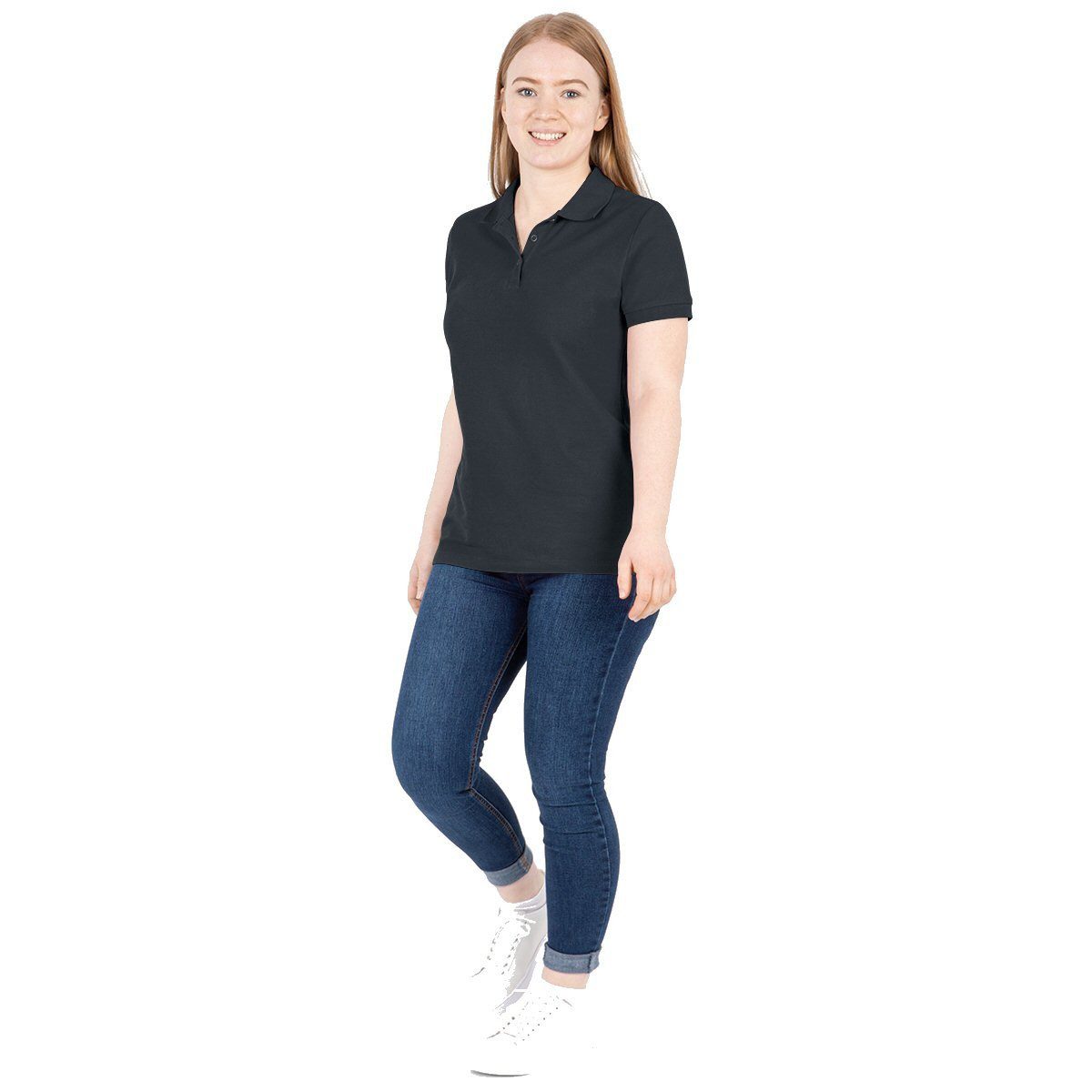 Jako Poloshirt Organic Pique (Bio-Baumwolle, 200g/m2) anthrazit/grau Damen