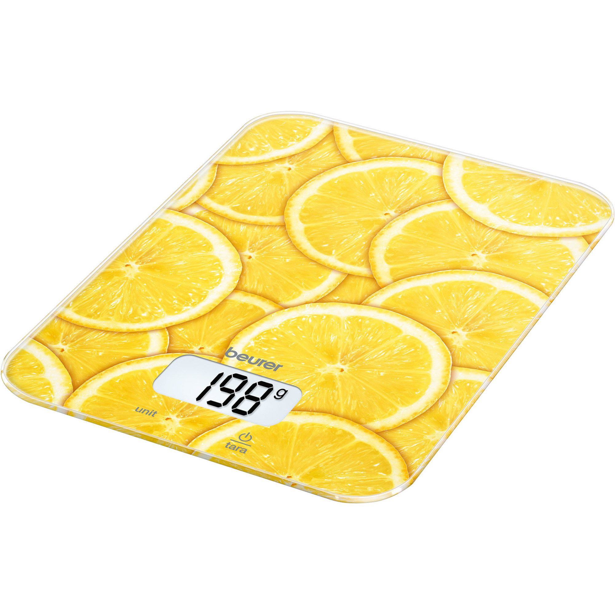BEURER Küchenwaage Beurer Küchenwaage KS 19 Lemon, (Zitronen-Motiv)