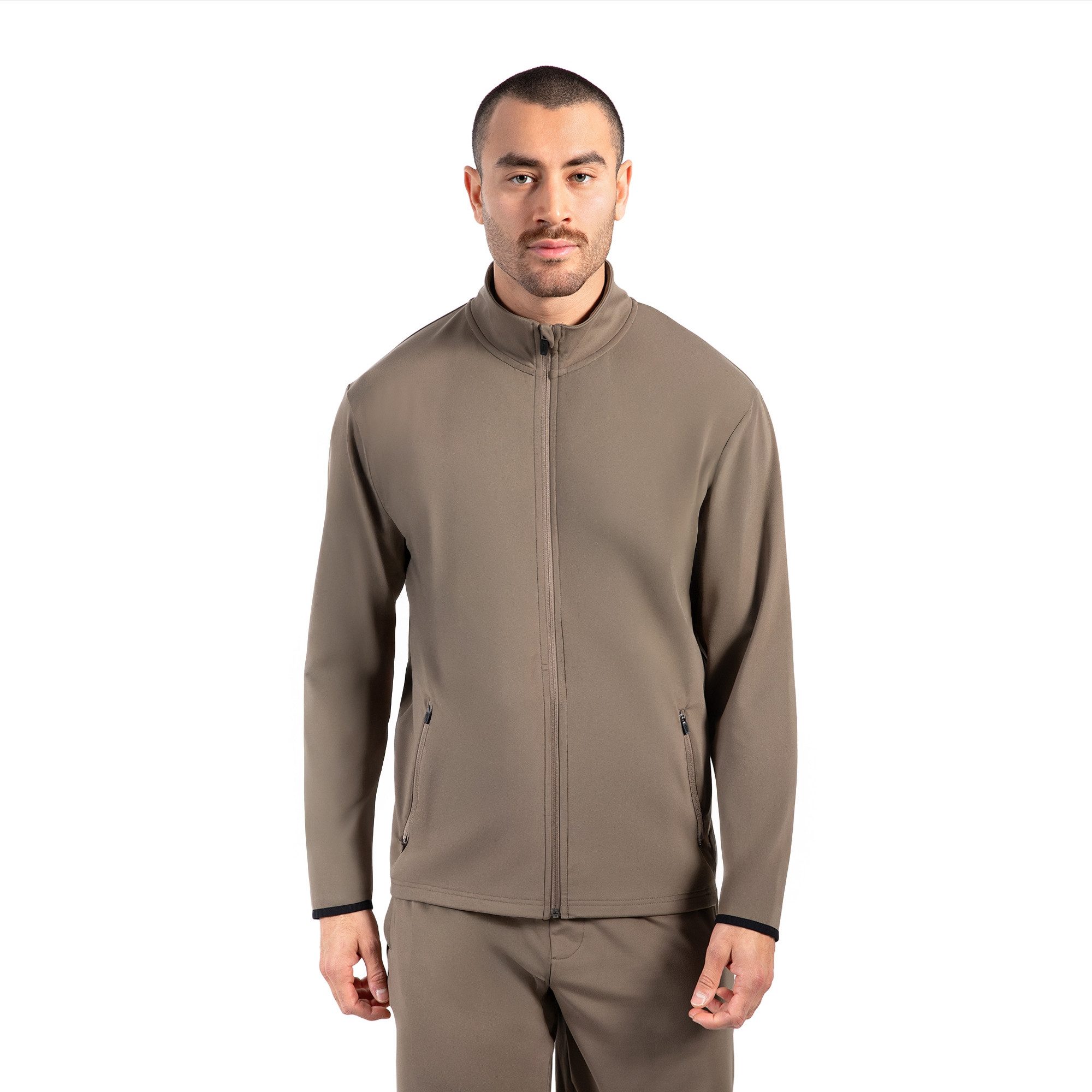 Smilodox Delian, Sportjacke mit 3D Rubber Print, Durchgehendem Frontzipper Trainingsjacke Hoher Kragen Reißverschlusstaschen, Alltag Gym Training