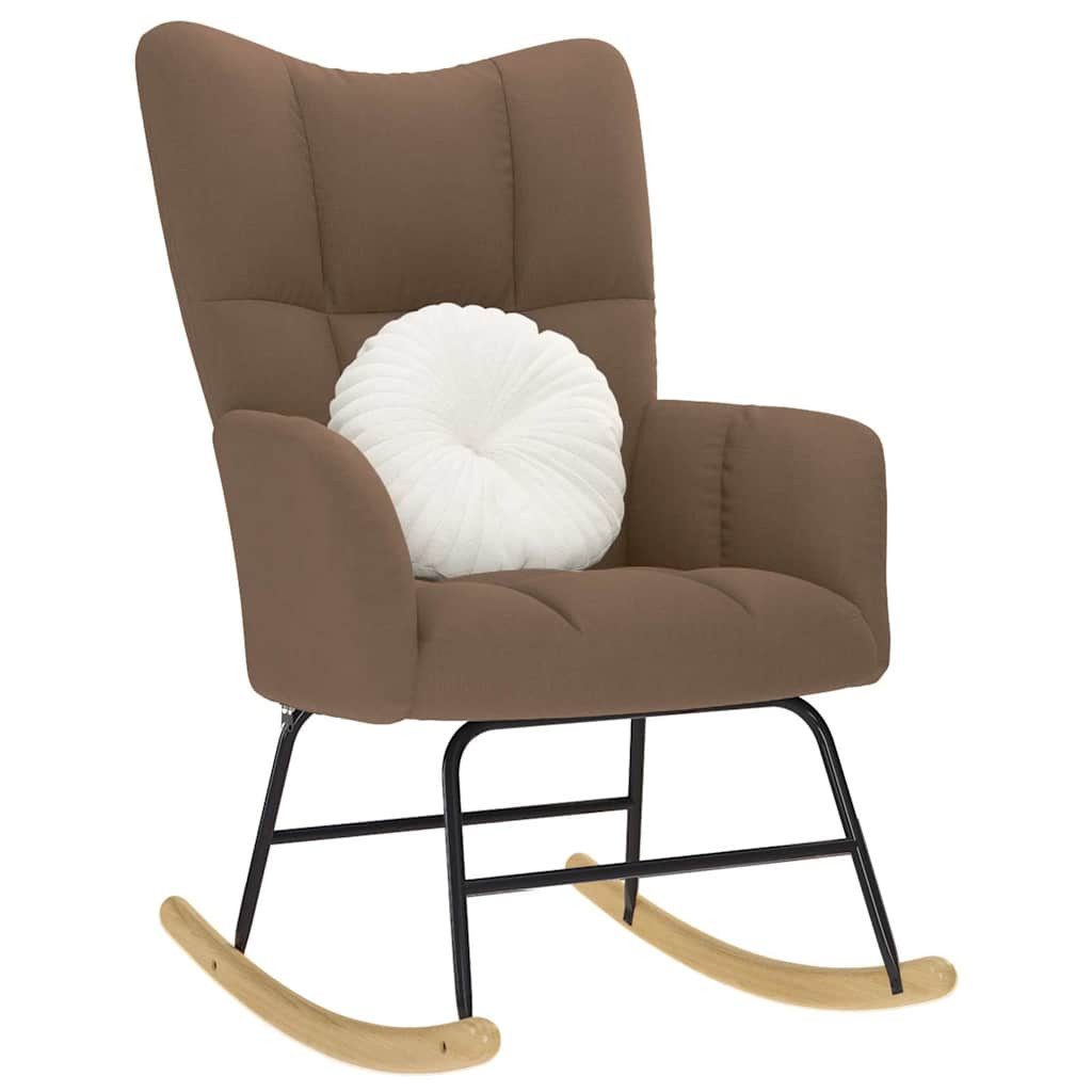 vidaXL Schaukelstuhl Braun Schaukelstuhl Schaukelsessel 61x78x95 cm Stoff