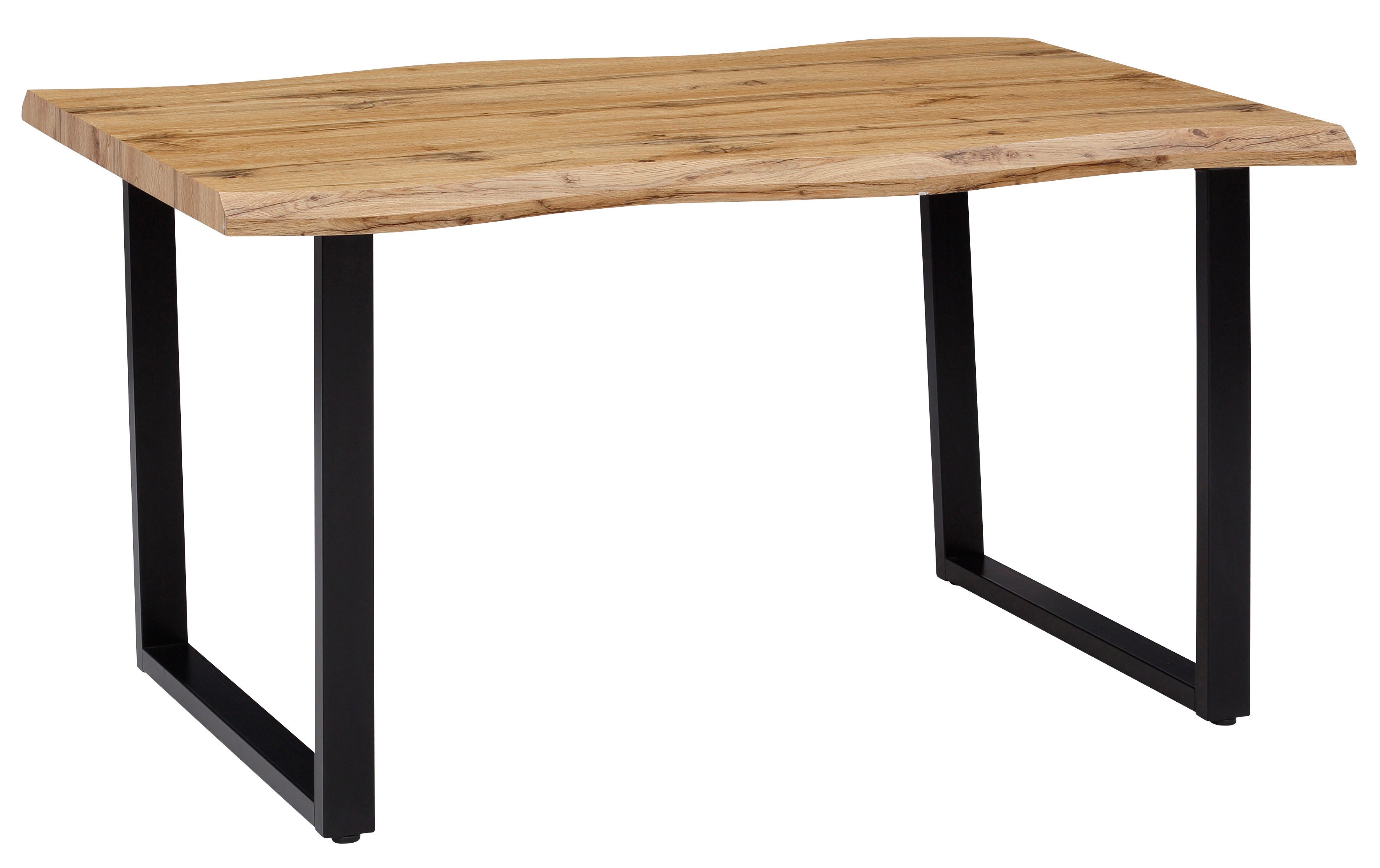HELA Essgruppe GISELLE Esszimmer, Essgruppe, Sitzgruppe, (Set, 5-tlg., 5er Set, Tisch plus 4 Stühle), Esstisch U-Gestell Metall, Tischplatte mit Baumkante, OTTOs Choice