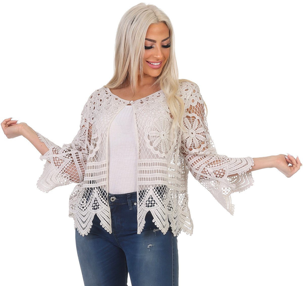 Aurela Damenmode Strickjacke Damen Häkeljacke Sommer günstig online kaufen
