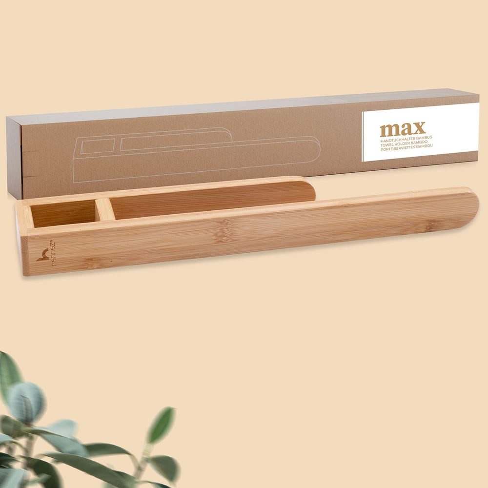 HENNEZ Handtuchhalter "Max" Bambus, Handtuchstange ohne Bohren - Handtuchha günstig online kaufen