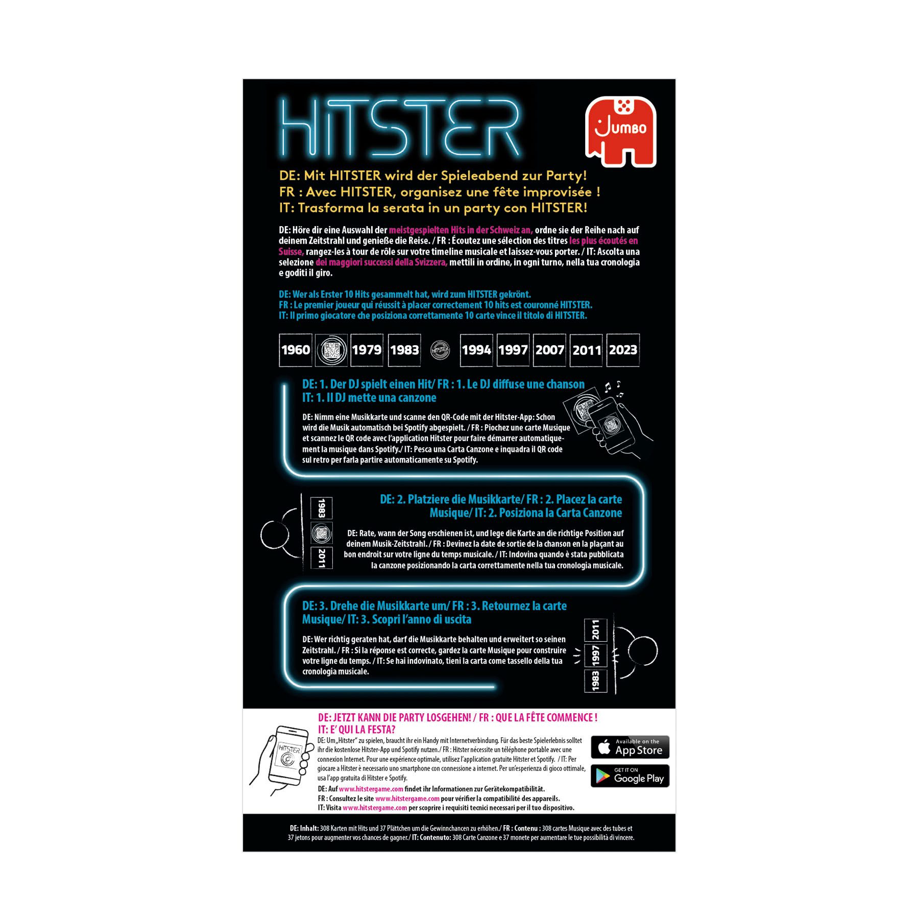 Jumbo Spiele Spiel Hitster Switzerland, Partyspiel, Kartenspiel