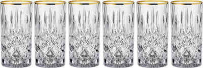 Nachtmann Longdrinkglas »Noblesse Gold edition«, Kristallglas, mit veredeltem Goldrand, 6-teilig, 395 ml