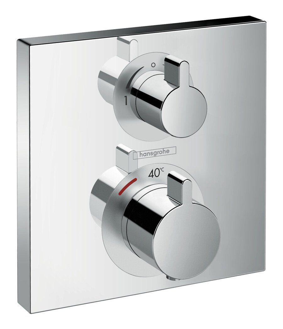 hansgrohe Unterputzarmatur Ecostat Square Thermostat für 2 Verbraucher Unterputz - Chrom