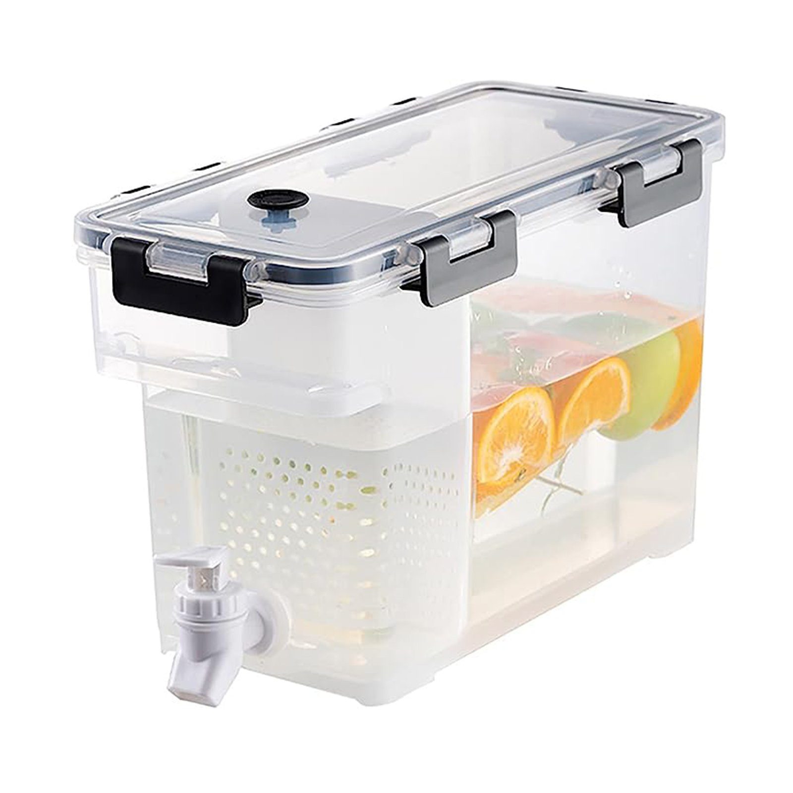 Getränkespender 3,5 l Getränke-Kühleimer mit Wasserhahn,Saftspender für Kühlschrank