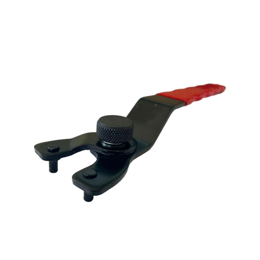 Trade-Shop Zweilochschlüssel Stirnlochschlüssel verstellbar 10mm - 40mm für Flex Winkelschleifer (1 St), Länge: ca. 190mm / mit rutschfestem, gummiertem Griff