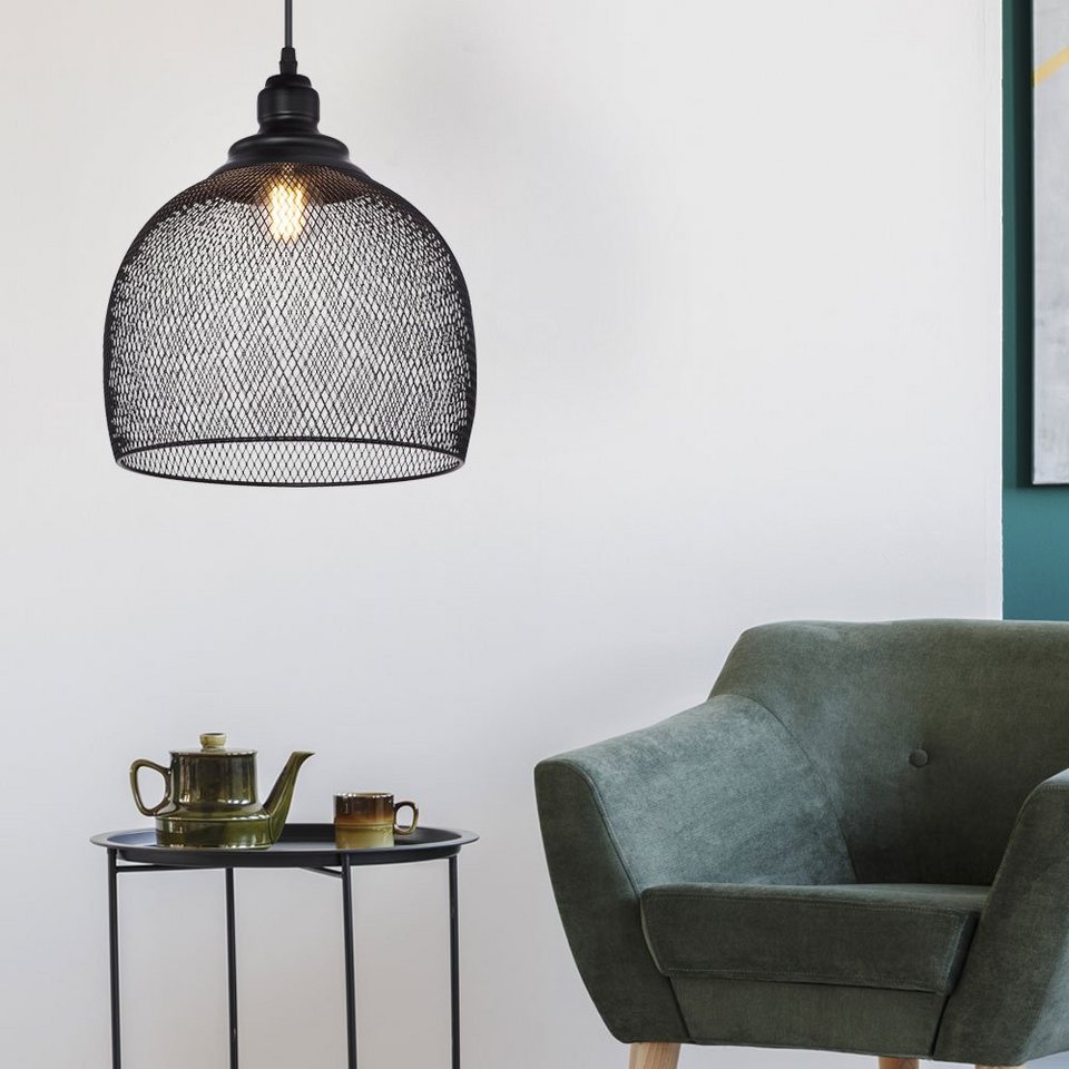 Industrie Stil Decken Hänge Lampe Wohn Zimmer Beleuchtung Pendel Leuchte schwarz 