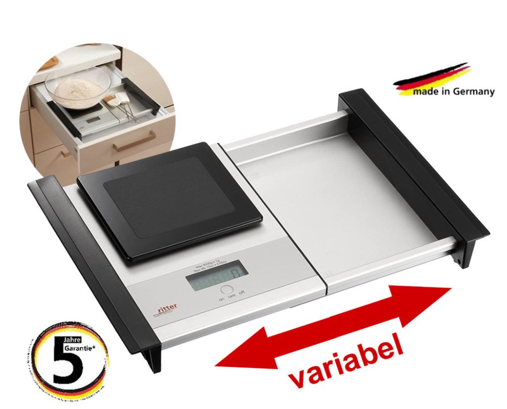ritter Küchenwaage Einbau-Waage Ritter WES 45 - LCD-Anzeige; Wiegebereich bis 5000 g