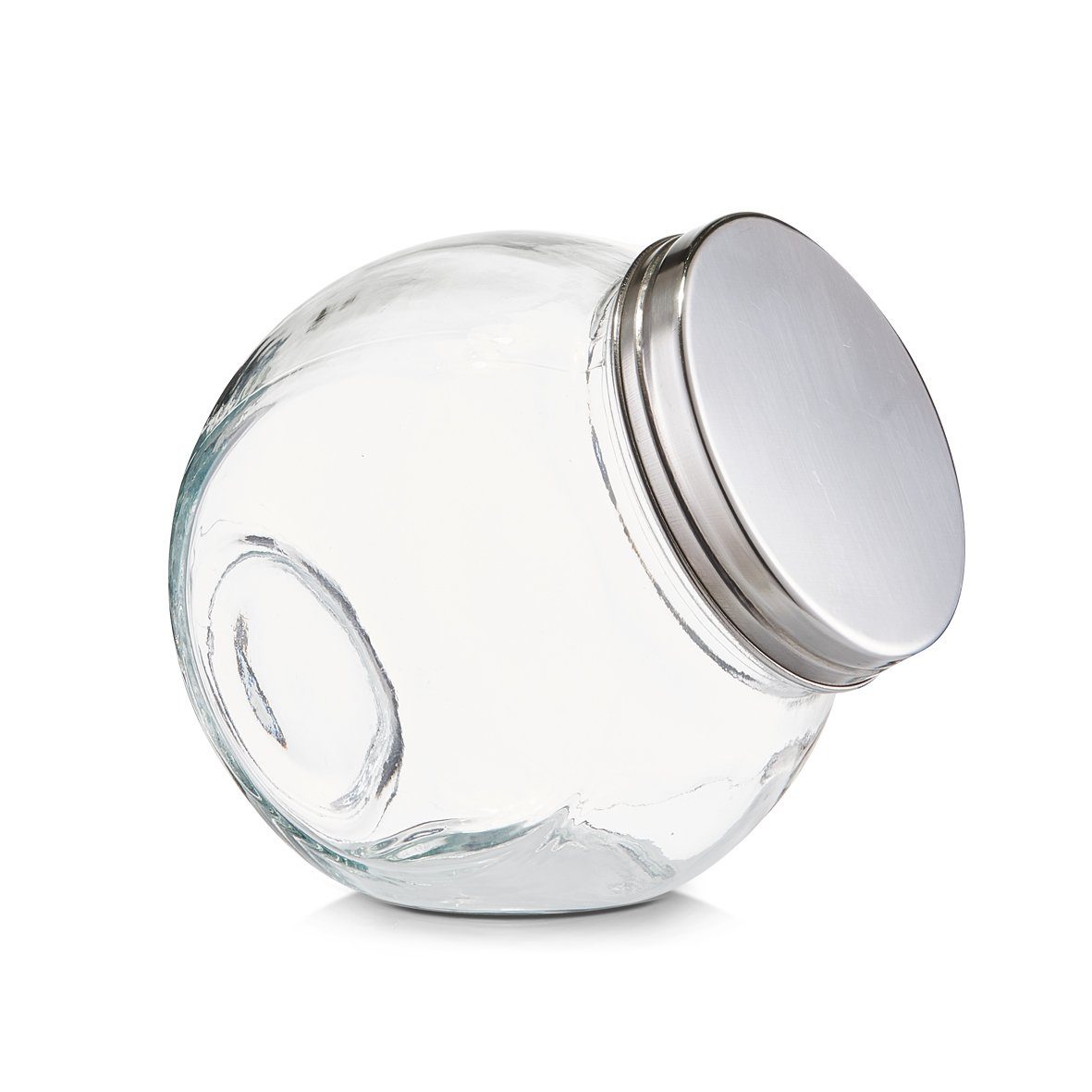 Zeller Present Vorratsglas Vorratsglas "Candy, Glas/Edelstahl 410, 450 ml, Glas/Edelstahl 410, transparent, 12 x 8,5 x 12,5 cm