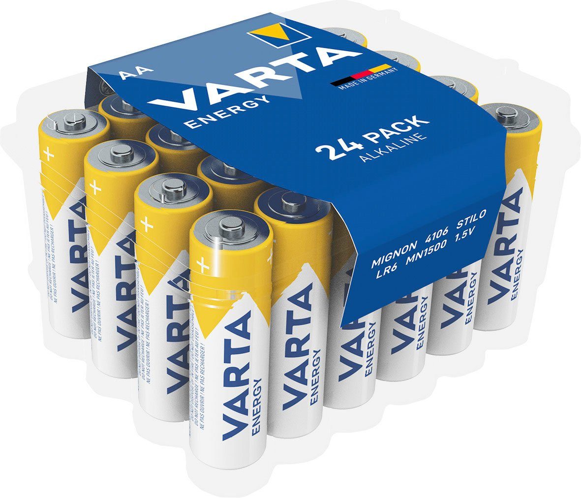 Spielzeug Stck. VARTA Mignon batteriebetriebene Batterie, 24 andere (24 Energy LR06 Geräte AA Taschenlampe für und ideal LR6 St),