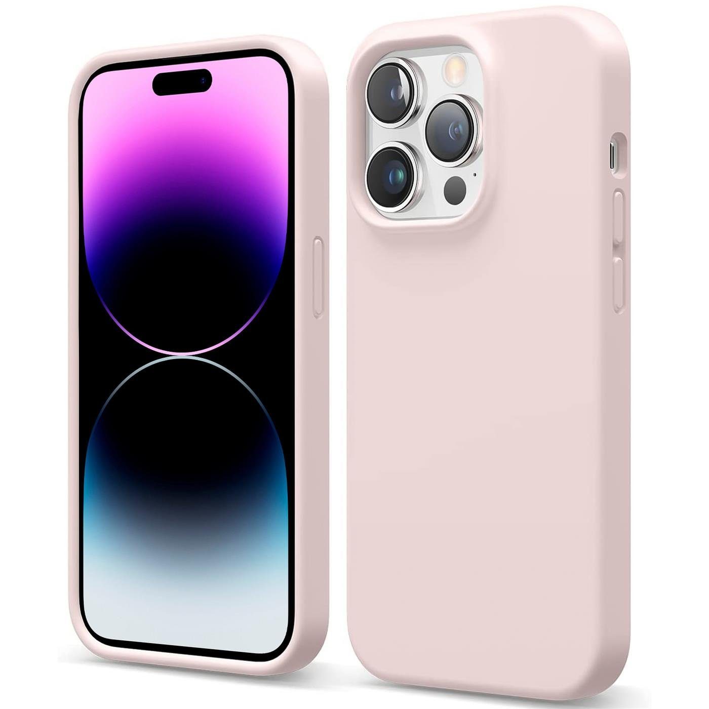CoolGadget Handyhülle Silikon Case für das iPhone 14 Pro Max Slim TPU Cover 6,7 Zoll, Weiche Schutz Hülle mit Innen Fleece aus Stoff Handy Tasche