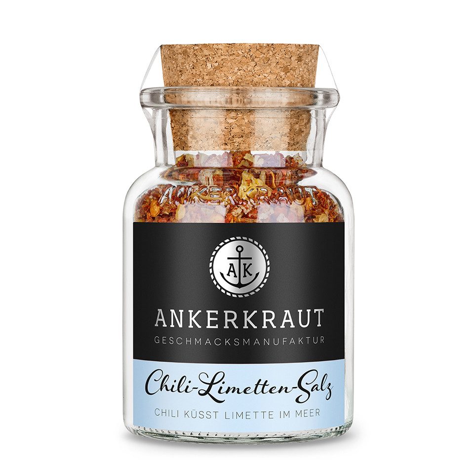 Ankerkraut Gewürz Chili-Limetten-Salz, Chili-Limetten-Salz, 70g im Korkenglas