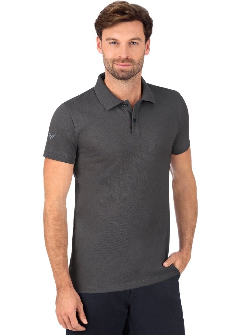 Trigema Poloshirt TRIGEMA Slim Fit Poloshirt aus DELUXE-Piqué anthrazit | Poloshirts