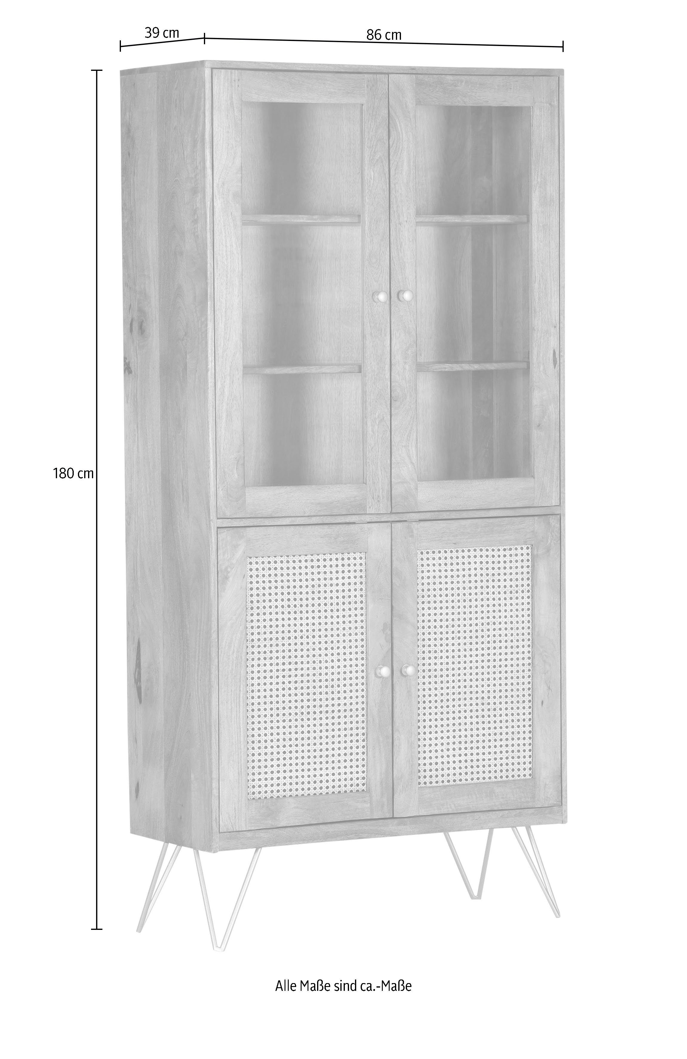 Gutmann Factory Vitrine »Network« mit Wiener Geflecht Rattan in der