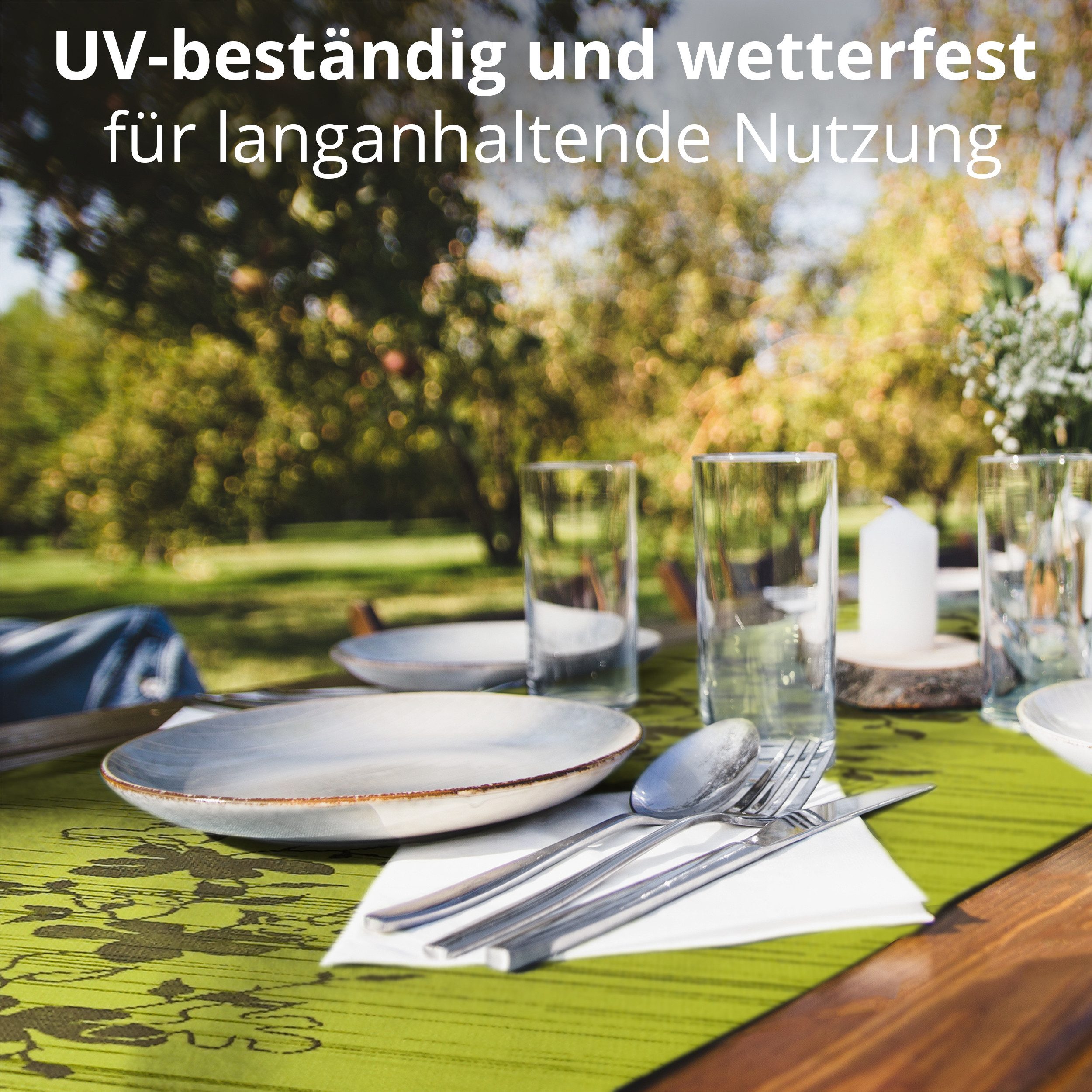 DecoHomeTextil Heimtextilmanufaktur Tischläufer Miami Tablerunner, wind- und wetterfest, UV-beständig, verrottungsfest – Bild 4 von 5