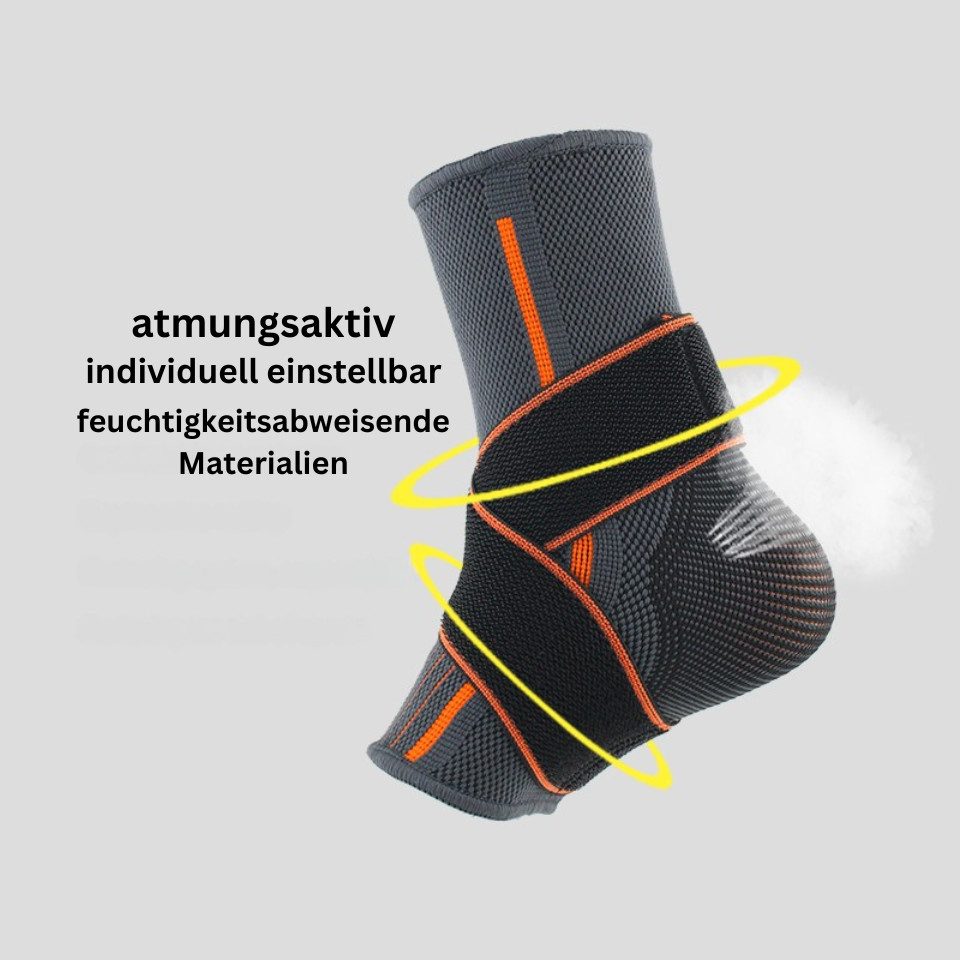 Rötting Design Sprunggelenkbandage Sprunggelenkbandage Fußgelenkbandage Knöchelbandage Fußbandage (Rötting Sports), atmungsaktiv, Farbe orange/schwarz, verschiedene Größen