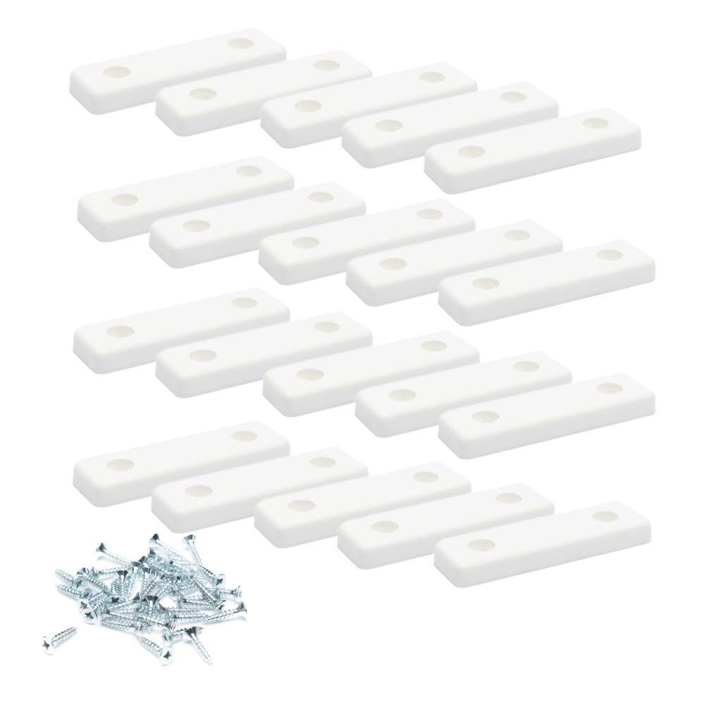 sossai® Möbelfuß Möbelgleiter in Weiß mit Schrauben, (20-St), 50x14x5mm