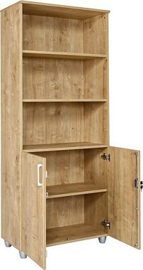 Furni24 Aktenschrank Aktenregalschrank, oben offen, 80 x 40 x 190 cm, Saphir Eiche Dekor