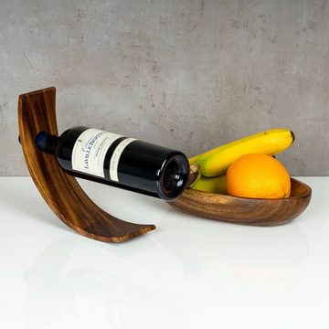Levandeo® Weinflaschenhalter, Weinflaschenhalter Holz Akazie 28x7,5cm Flaschenhalter Weinhalter
