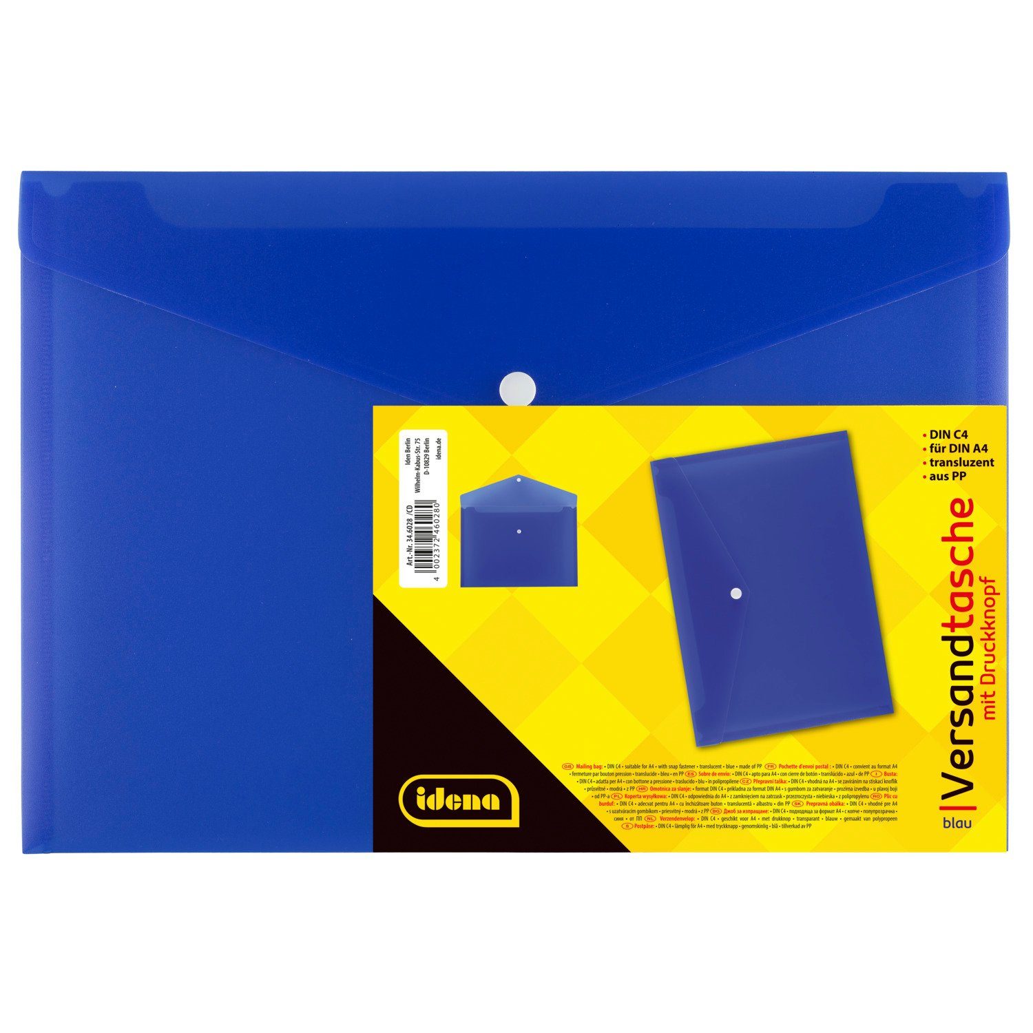 Idena Versandtasche Idena Versandtasche C4 PP, transluzent blau