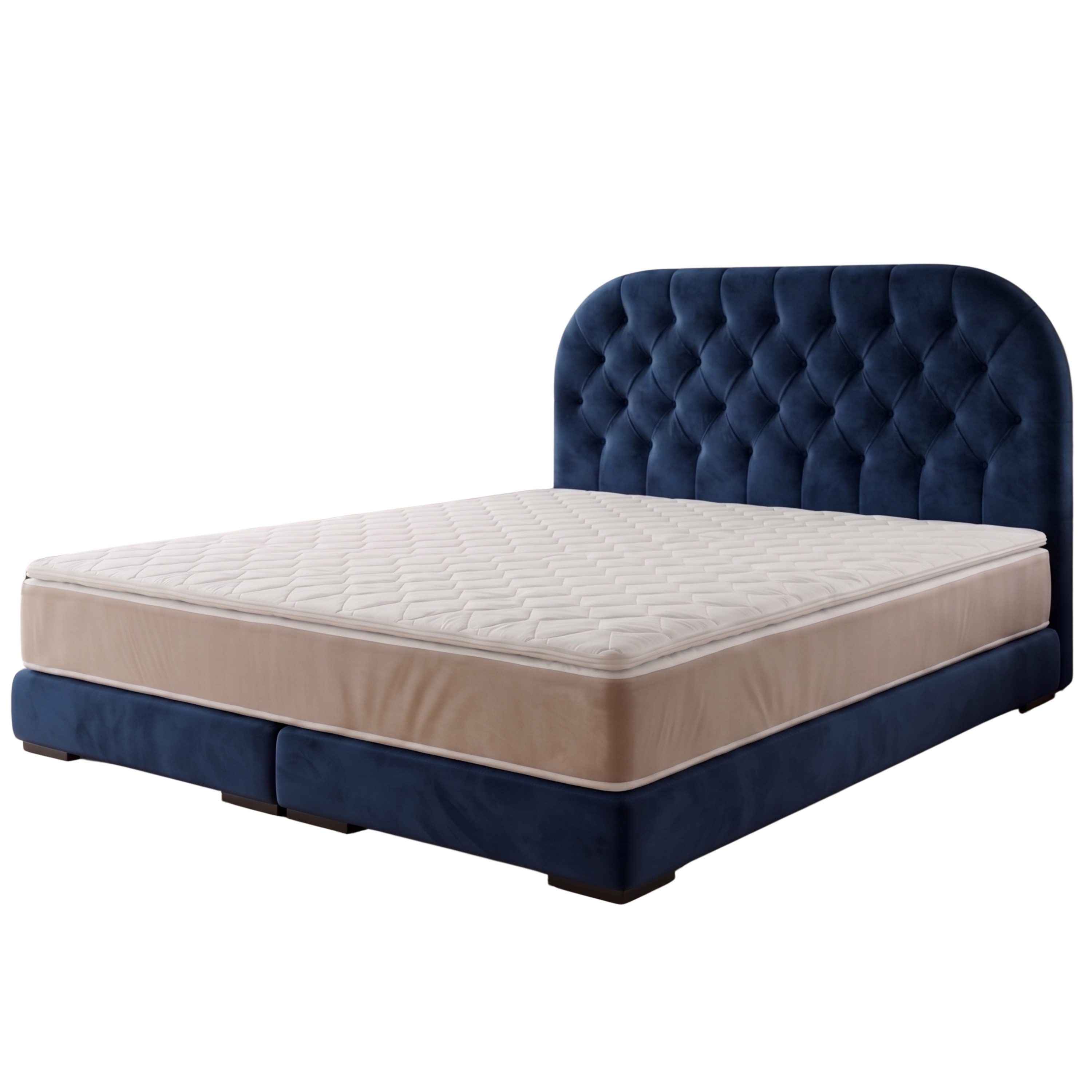 A&J MöbelLand GmbH Polsterbett LEON mit Kopfteil - Stilvolles Bettgestell für Ihr Schlafzimmer (Länge: 209 cm, Höhe Kopfteil: 110 cm, 4 Kopfteil-Varianten, 7 Größen zur Auswahl, Modernes Design, TOP ANGEBOT!, Inklusive Bettgestell), Komplettgestell-Set